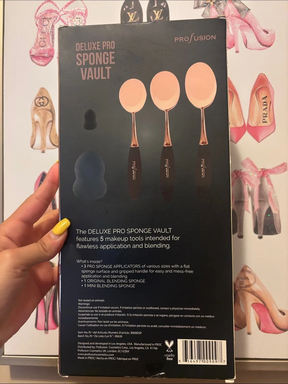 Profusion Cosmetics Deluxe Pro Sponge Vault - Black & Beige